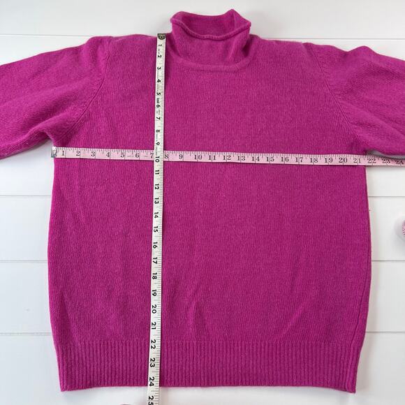 Deans of Scotland Vintage Pink Turtleneck Wool Rabbit Hair Sweater Size Large - Picture 4 of 5